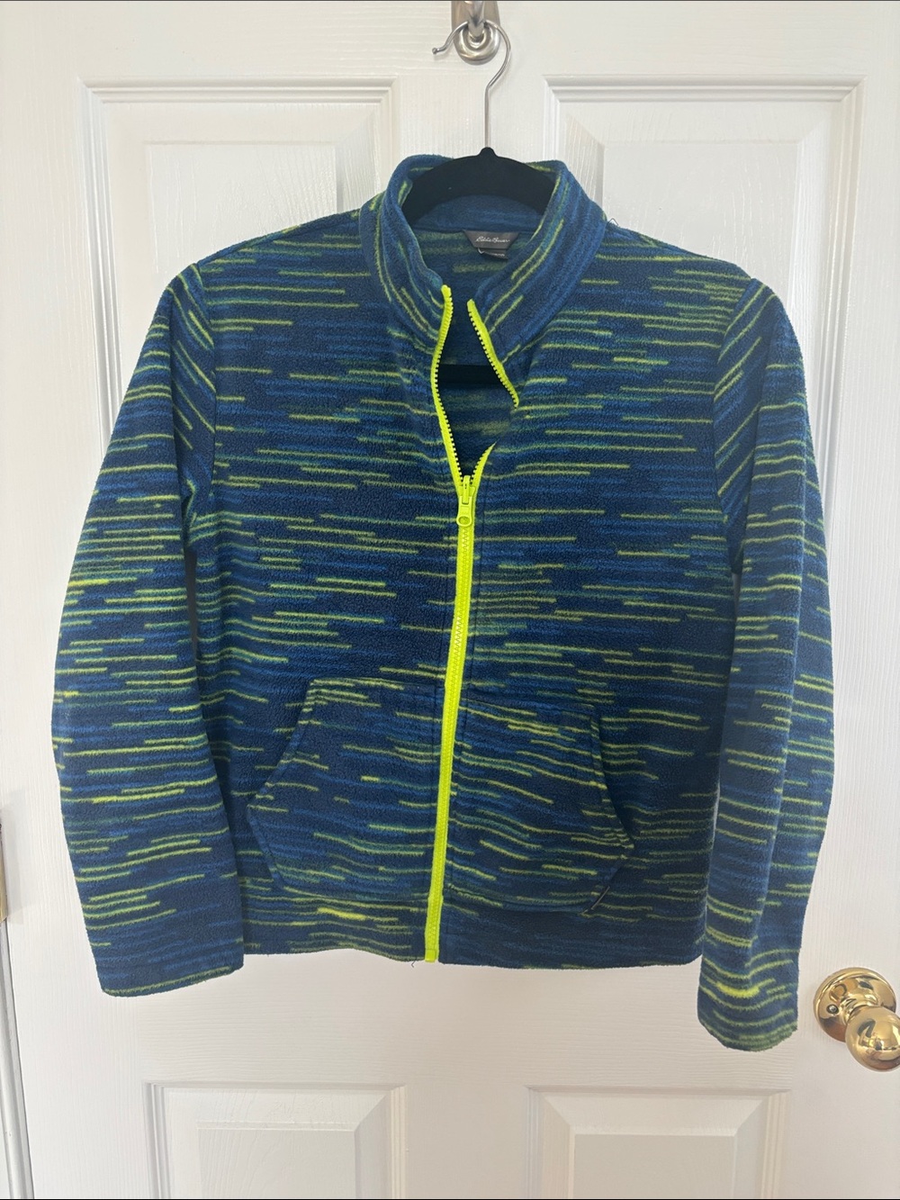 Men's Navy & Lime Zip-Up Fleece Jacket